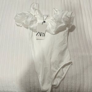 Zara girls, body suit with ruffles size 11-12